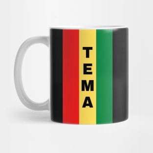 Tema City in Ghana Flag Colors Vertical Mug